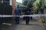 Detectives at Summerhill crime scene, Launceston, December 1, 2016.