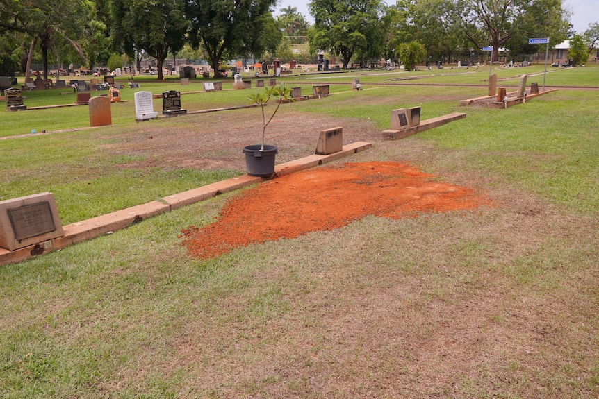 Grave sites are seen during the day at the Darwin cemetery.