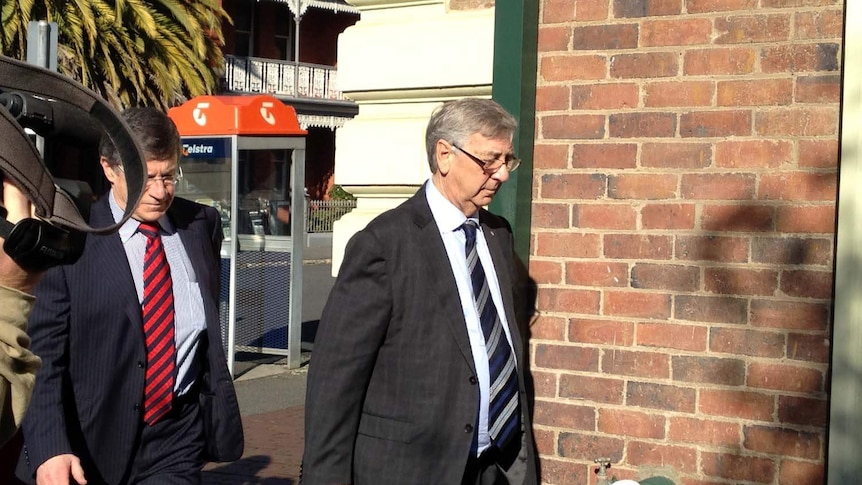 John Gay, former Gunns chairman John Gay leaves the Supreme Court in Launceston.