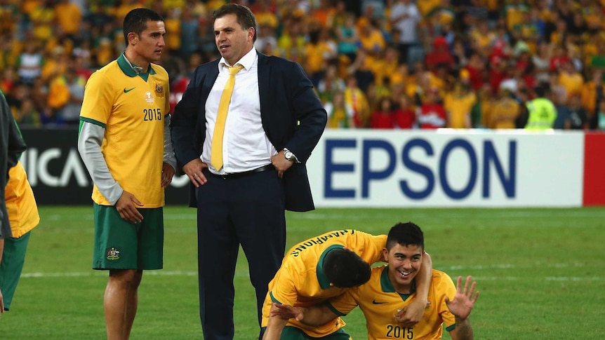 Postecoglou laps up moment with Socceroos