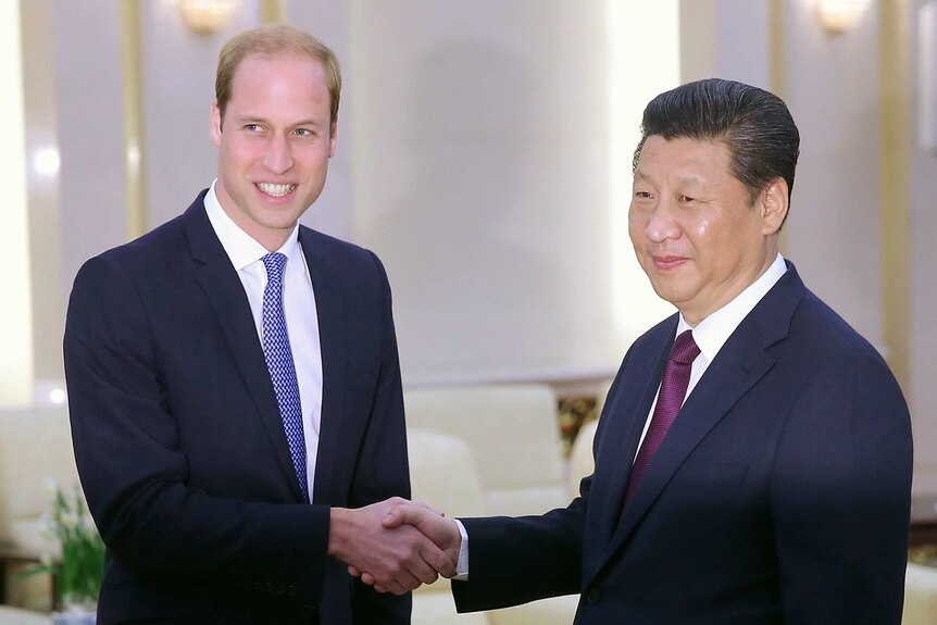 Britain's Prince William meets China's president Xi Jinping