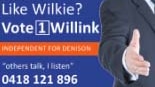 Newspaper advertisement for Hans Willink, Tasmanian Denison candidate.