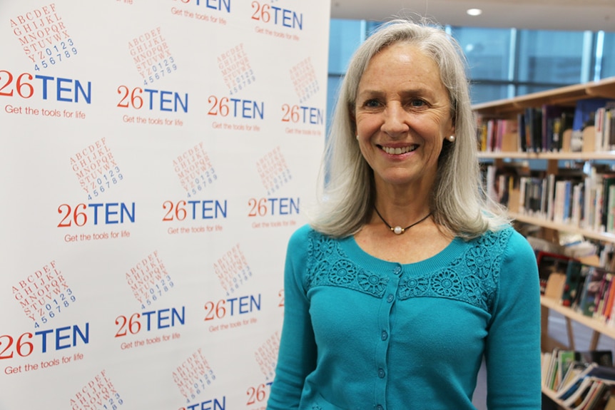 Liz Jack in a library.