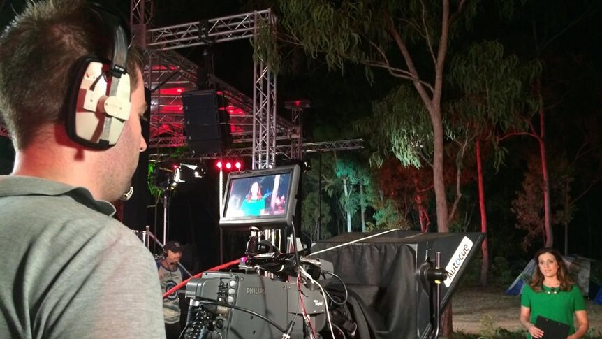 ABC NT news bulletin is broadcast live from the Garma 2014 site