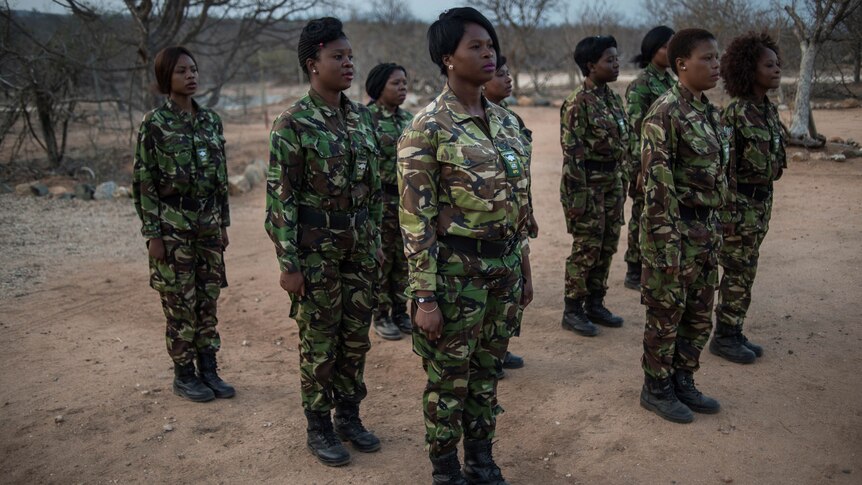female members of the anti-poaching team 'Black Mambas'