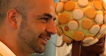 Adriano Zumbo with macadamia macarons custom