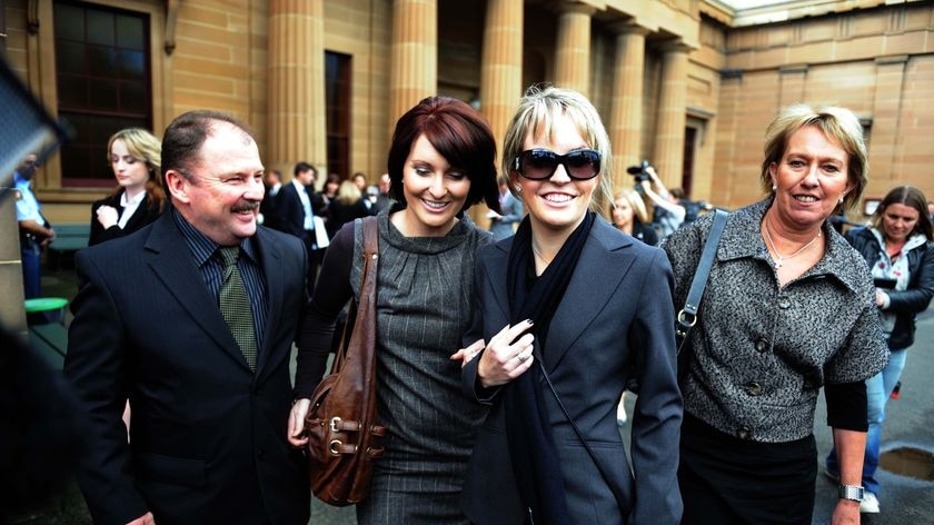 Lauren Huxley leaves the Supreme Court in Darlinghurst