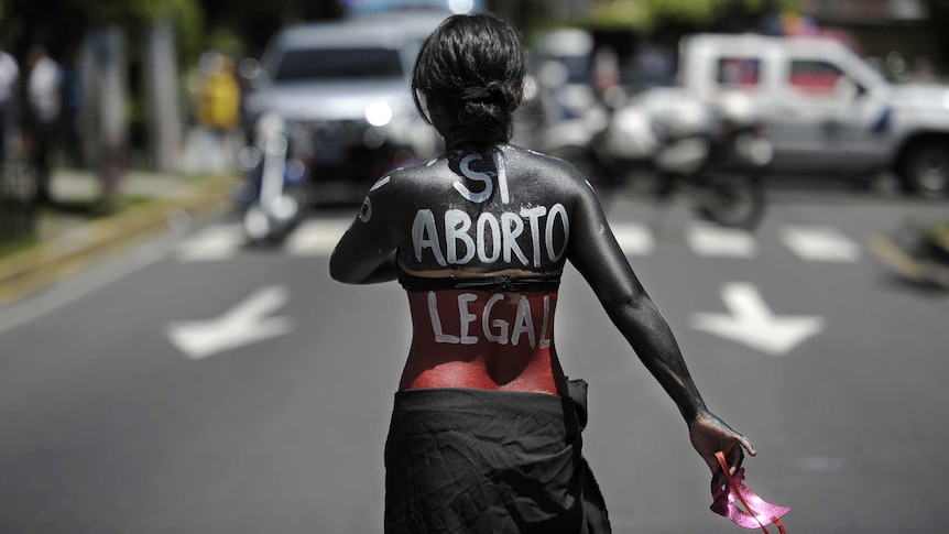 Protest for decriminalization of abortion in El Salvador