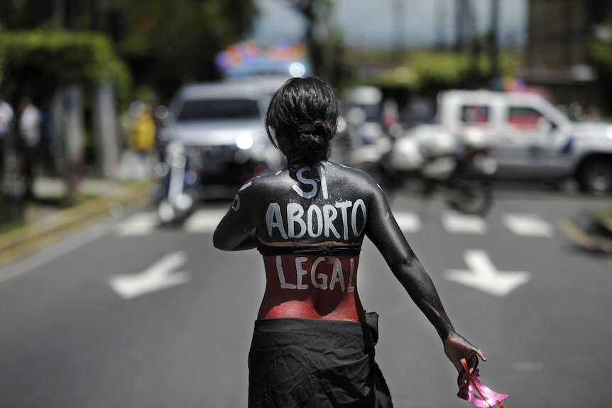 Protest for decriminalization of abortion in El Salvador