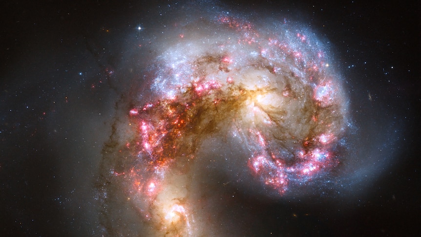 Image of two galaxies colliding