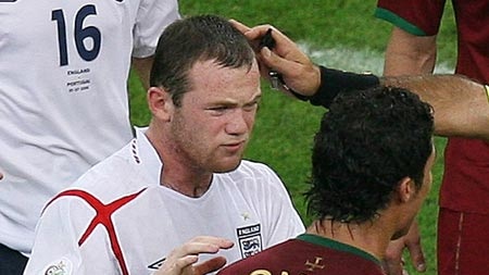 Wayne Rooney is sent off, England v Portugal