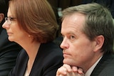 Julia Gillard and Bill Shorten at a meeting to discuss the future of Australian car manufacturing.