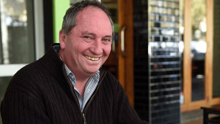Barnaby Joyce sits with cup of coffee