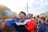 France fans celebrate after France wins World Cup