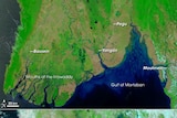 Before and after satellite images of Burma