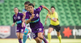 Samantha Kerr of the Perth Glory during the Women's W-League final against Melbourne City FC