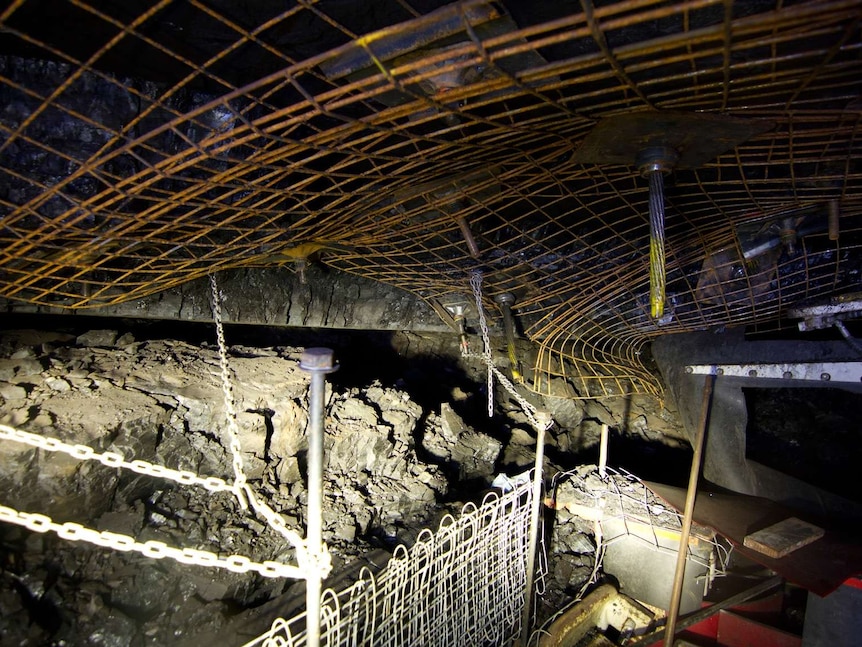 A section of Yancoal's Austar mine, which collapsed in April 2014, killing two workers.