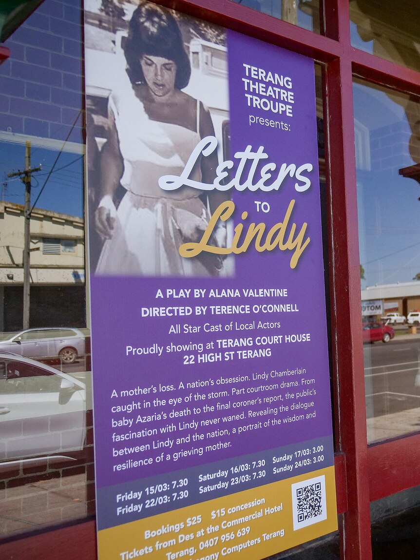 A promotional poster for the play Litters to Lindy in Terang.