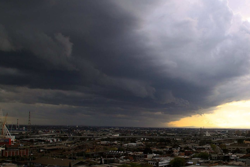 Storm clouds brewing west of Melbourne