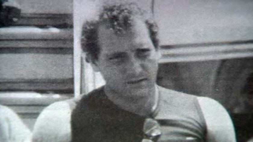 A black and white image of Jonathan Peter Bakewell during his arrest in 1988.