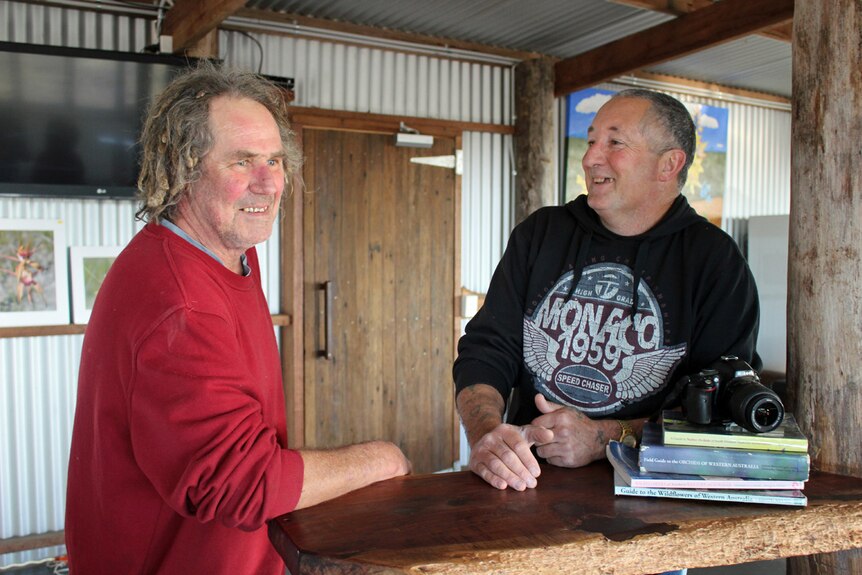 Robert Tozer and Terry Dunham at Tozer's Bush Camp