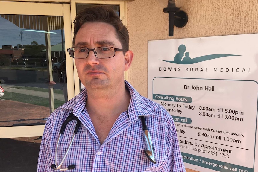 Dr John Hall performs health checks on Oakey locals
