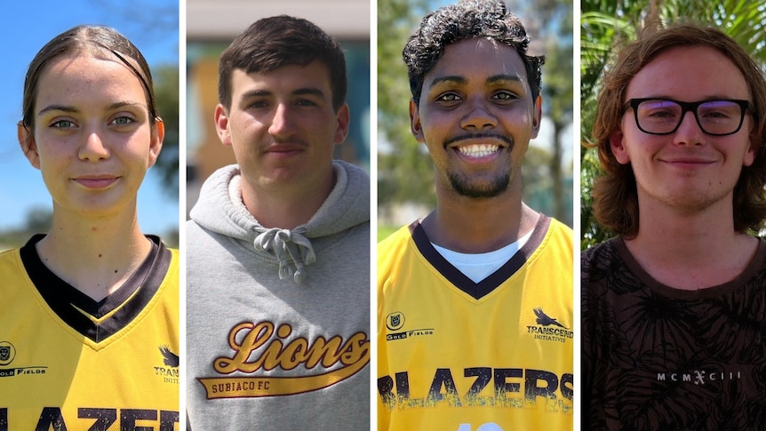 A profile shot of four young people.