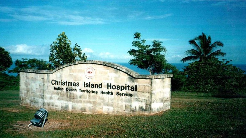 Sign outside the hospital on Christmas Island