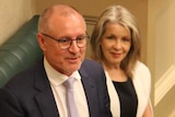 Former South Australian Premier Jay Weatherill stands in Parliament as he announces his resignation from state politics.