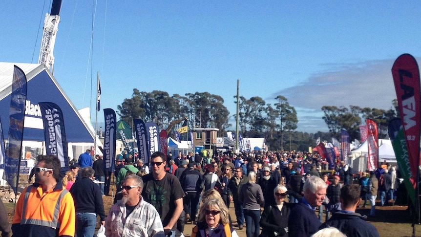 Crowds build a the agricultural show Agfest in northern Tasmania.
