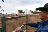 Rodeo stock contractor, Ron Woodall, 76, at the Dunkeld rodeo.