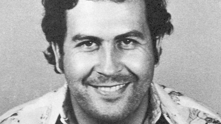 A mugshot of infamous drug cartel leader Pablo Escobar.