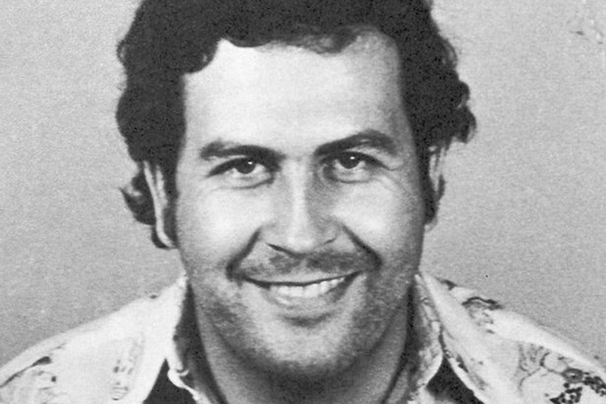 A mugshot of infamous drug cartel leader Pablo Escobar.