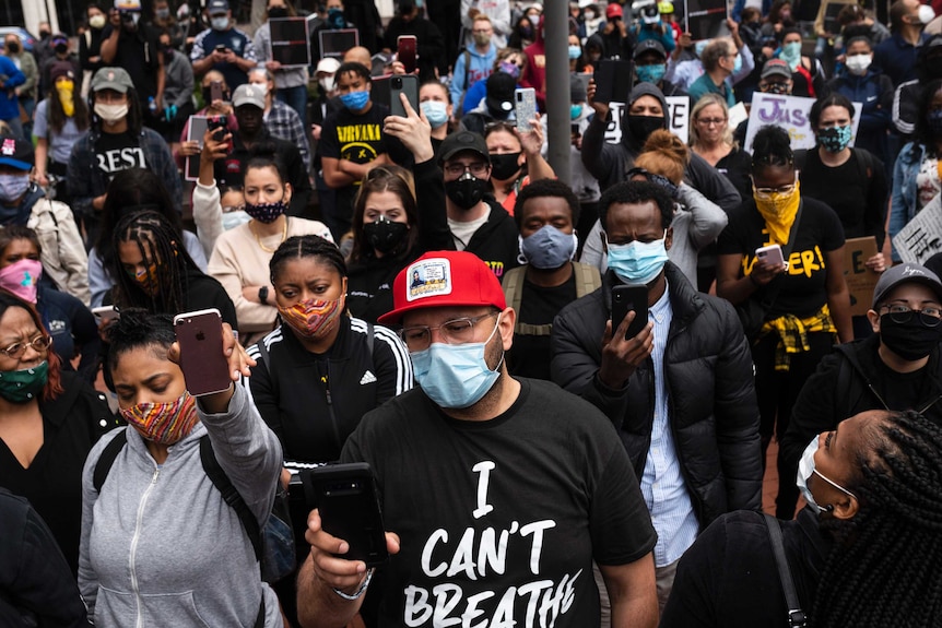 A rally for George Floyd in Minneapolis