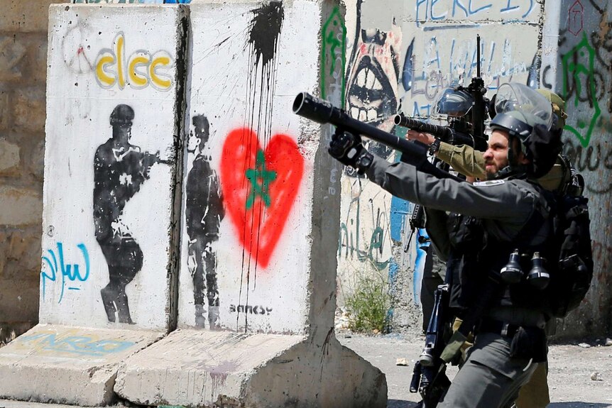 Israeli forces clash with Palestinian protesters.