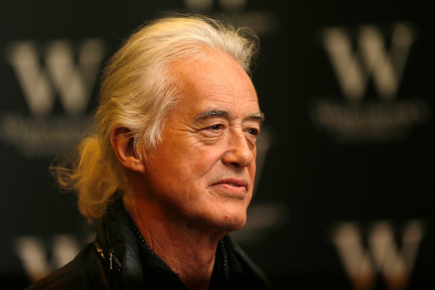 A close up of Jimmy Page