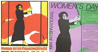 1914 IWD poster from Germany and 1984 IWD poster from Australia.