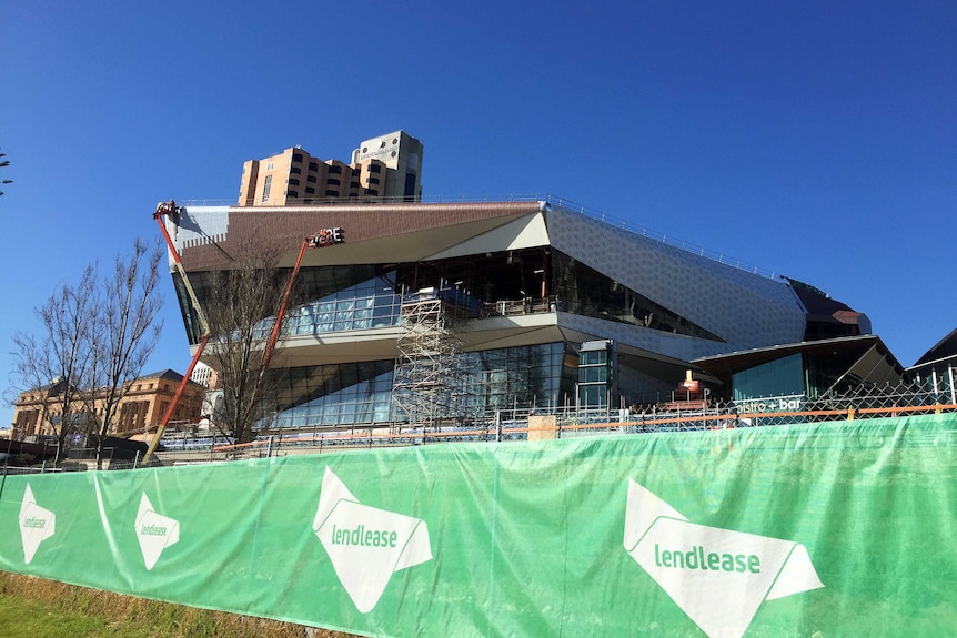 Workers on the Adelaide Convention Centre redevelopment site