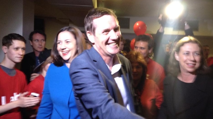 Labor's Anthony Lynham celebrates his victory in the Stafford by-election