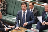 David Littleproud points at the despatch box as he responds to a question in the House of Representatives