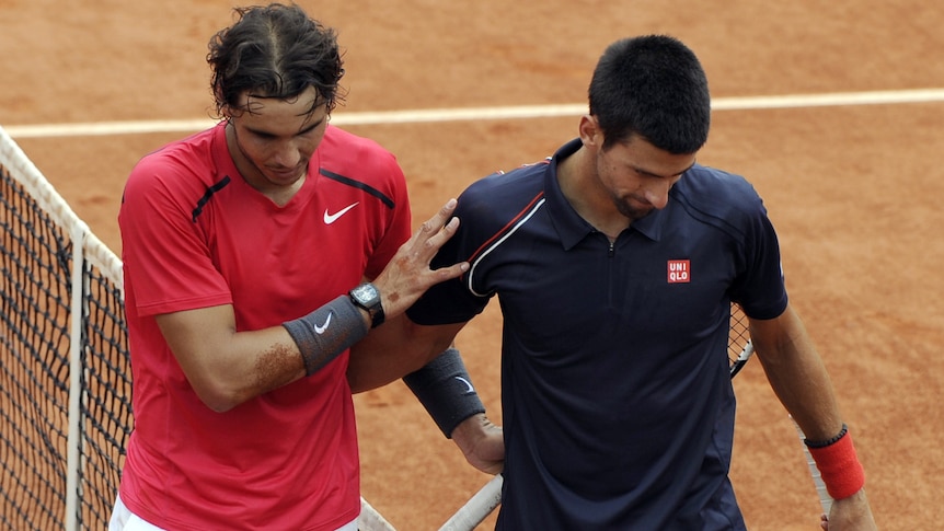 Collision course ... Rafael Nadal (L) and Novak Djokovic