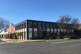 View of a council chambers building in Cootamundra on a street corner