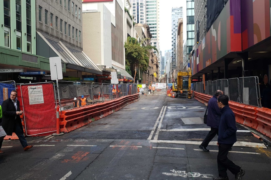 George Street construction site for the light rail