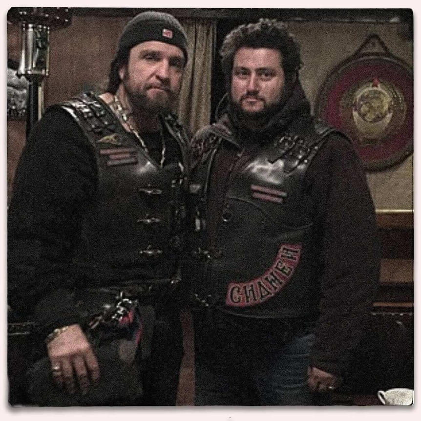 Night Wolves vice-president Sasha Duganov (right) pictured with Zaldostanov.