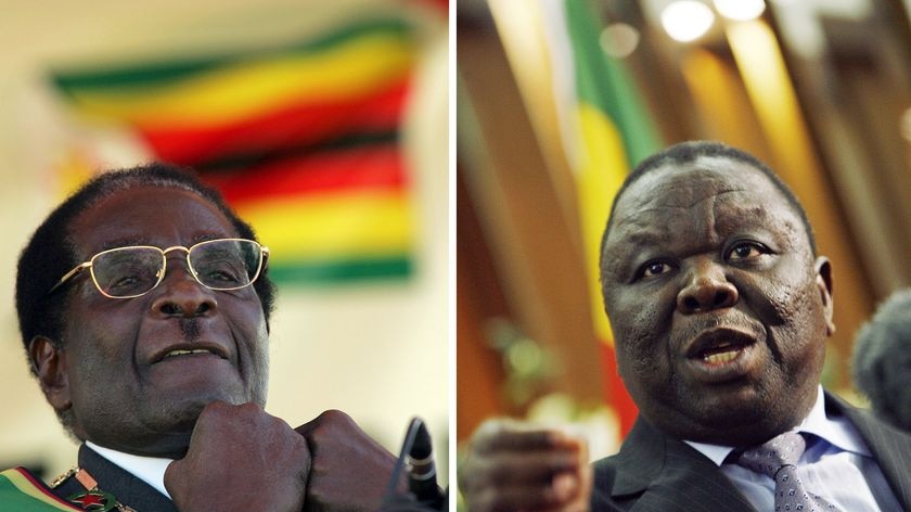 Negotiations deadlocked: Mr Mugabe and Mr Tsvangirai.