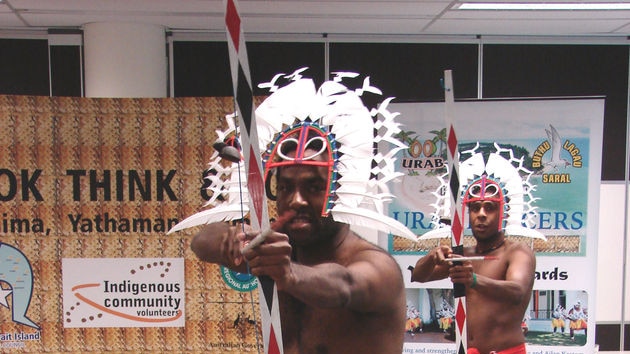 Menacing appearance: The Urab Dancers will perform at Parliament House ahead of a meeting with Jenny Macklin.