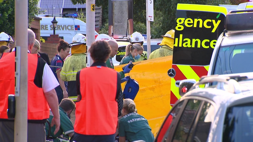 The scene of a crash on Kensington Road at Marryatville.