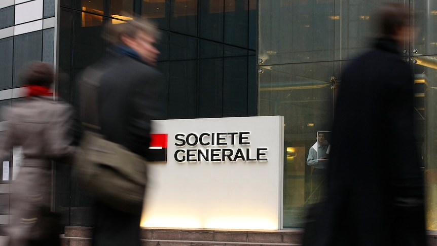 French bank Societe Generale in La Defense, outside Paris