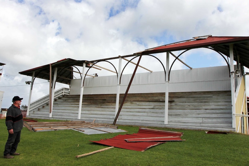 Penola Racing Club's damaged grandstand