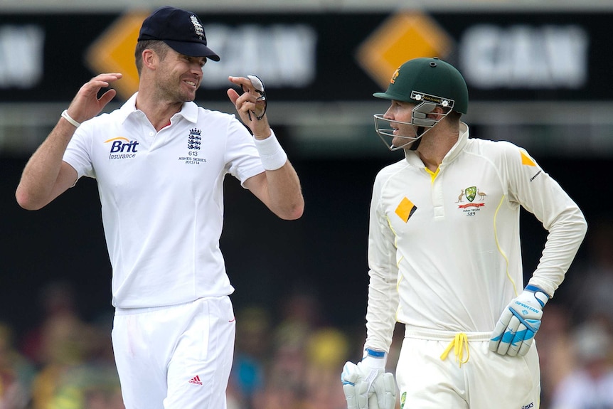 Clarke and Anderson exchange words at the Gabba